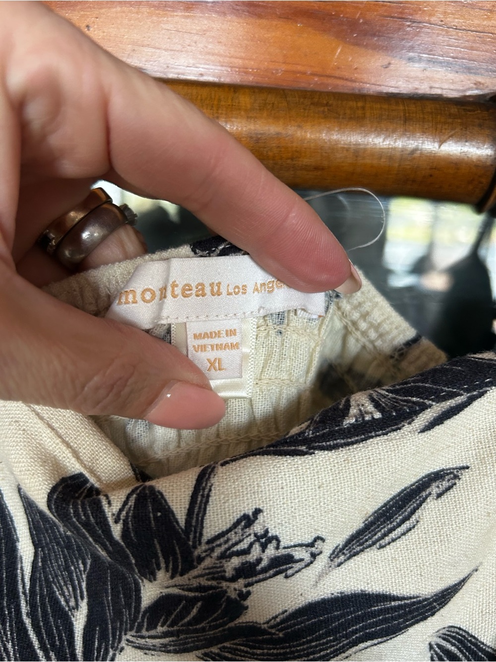 Monteau Black Floral Print Cream Maxi Dress - Picture 4 of 5